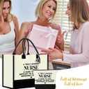 Canvas Tote Bag for Women Zipper Makeup Bag (Nurse)