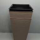 Mueller M-Resin Heavy Duty Tall Planters for Outdoor Plants, Indoor Grande Plant Pots, Boxes, Trees, Flower Pots, 2-Piece Set, 24, Modern Design, Built-in Drainage, Front Porch Decor, Mocha