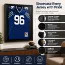 Black Jersey Frame Display Case Lockable Shadow Box with UV Acrylic