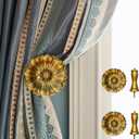 Vintage-Curtain-HoldbacksSet of 2 Curtain Tiebacks Wall Mounted with ScrewsClassic Decorative Curtain Holders for Drapes Window Treatment Holdbacks (Gold A-fbm, 3 Diameter)