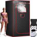 colorfarm Sauna Box, Portable Sauna for Home, Steam Sauna for Full Body Home Spa with 1200W 3L Steamer, Indoor Personal Sauna Tent with Folding Chair Remote Control (Black)