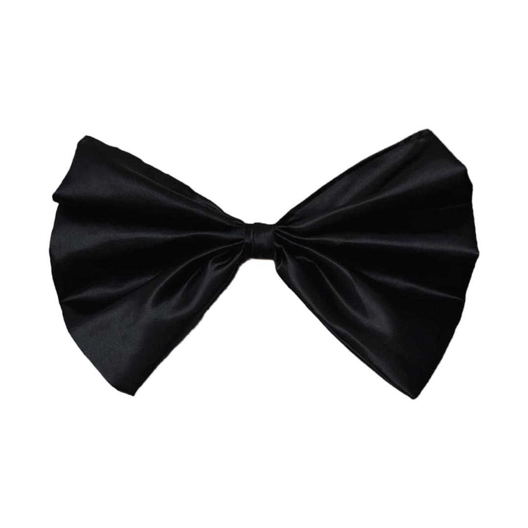 Add on Bow for Wedding Dress Decoration Detachable Satin Bowknot (Black-one Layer)