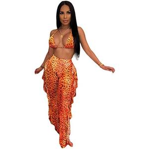 ECHOINE Women's Jumpsuit Beach Swimsuit Mesh Cover Up See Through Two Piece Outfits Clubwear with Briefs, Size M/L