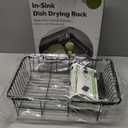 Dish Drying Rack Over the Sink In Stainless Steel Black Expandable Drainer for Small Kitchen, Counter Space Saving Compact Inside Sink Plate Dryer, Adjustable Hanging Metal Wire Strainer Drain Holder (Black)