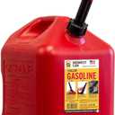 Midwest Can 5610 Safe-Flo Auto Shut Off 5 Gallon Gas Can  Durable Fuel Containers with FlameShield Safety System & Quick-Flow Spout - Red - 1 Pack