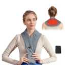 Remo Neck Heating Pad, Portable Cordless Heating Pad for Neck Pain Electric, Compact Soft with Four Heat Settings,Gift for Family,Grey