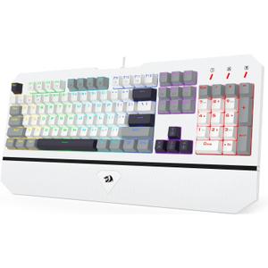 Redragon Mechanical Gaming Keyboard Wired, Light Up Backlit, Linear Switches, 104 Keys Anti-Ghosting, Big Wrist Rest, Metal Frame, Durable Keycaps for Computer PC Mac Xbox Gamers