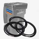 Large Rubber Bands for Garbage Can Set of 3, Fits 55, 65, 96 Gallon Trash Cans, Hongmed Trash Can Rubber Bands Durable for Kitchen Trash Bags, Heavy Duty Moving Bands in Black.