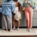 FRESHMINT Floral Checkerboard Anti-Fatigue Kitchen Mat Set of 2, Cushioned Foam Kitchen Mats for Floor, Waterproof Non Slip Comfort Mat, Modern Kitchen Rug for Kitchen Decor, Sink, Khaki Tan