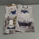 NIIORTY Retro Blue Theme Bathroom Wall Art, Farmhouse Decoration, Vintage Style Canvas Prints for Shower Room Restroom Decor, Set of 4, (8x10 Inch Unframed)