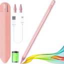 Stylus Pen for iPad 2018-2025 with Palm Rejection, Apple Pencil for Pad11th/10th/9th/8th/7th/6th Gen, iPad Pro 11/12.9 inch, New iPad Air 2025 11&13-inch(M3/2) /5th/4th/3th Gen, iPad mini 6th/5th, Rose Gold