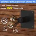 Generator Exhaust Extension Kit w/ 3 Universal Adapters, 59" Flex SS Hose, Fits Most Generators, 55% Exhaust Noise Reduction, Heat Shield, Fume Diversion for Garage/Shed/RV/Enclosed Space