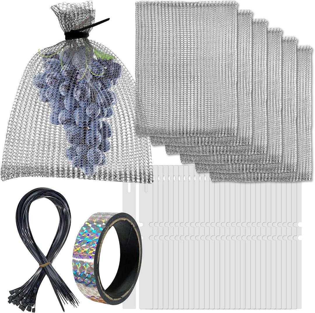 25Pcs 8 x 12 inch Fruit Protection Wire mesh Bags, 304 Stainless Steel Wire, Gophers Resistant Stainless Steel Mesh, Root Protection mesh Bag for Fruits, Berries, Vegetables