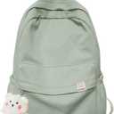 Aesthetic Backpack Cute Backpack School Supplies Laptop Bag for Teens Girls Women Students Solid Color (Sage Green)