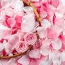 300 PCS Real Pink White Rose Flower Petals Confetti for Wedding Flower Girl to Throw, 2.82oz Freeze Dried Rose Petal for Proposal Centerpieces Romantic Night Decor