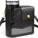 Crossbody Bag for Stanley Cup Purse, Outdoor Portable Water Bottle Holder with Adjustable Shoulder Strap (Black)