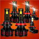 Compatible for DODGE RAM 1500 2500 3500 2009 2010 2011 2012 2013 2014 2015 2016 2017 2018 Driving Light Bulbs Combo, 6500K White 800% Brightness, Direct Installation, 6-Pack