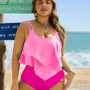 Arolina High Waisted Bikini Sets Pink Bikini Swimsuits for Women Cute Full Coverage Bathing Suits （S-24W