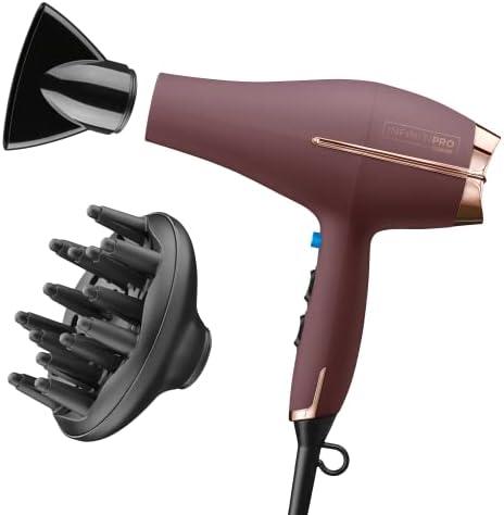 INFINITI PRO by CONAIR Hair Dryer, 1875W Blow Dryer with Diffuser and Concentrator Attachments, AC Motor with Ceramic Technology, 3 Heat & 2 Speed Settings, Plum INFINITI PRO by CONAIR Hair Dryer, 1875W Blow Dryer with Diffuser and Concentrator Attachments, AC Motor with Ceramic Technology, 3 Heat & 2 Speed Settings, Plum