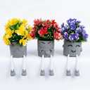Small Fake Plants with Funny Dangling Legs Cute Artificial Succulents Potted Faux Plant for Office Desk Decor Women Realistic No Maintenance Mini Plants for Bathroom Shelf Aesthetic Room Decor, 3 Pack