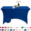 Spandex 4ft Waterproof Table Cover for Party,Wedding, Banquet, and Events(Classicbule) (48" x 30" (Rectangular))