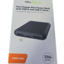 Fast Charge Slim Power Bank With USB A and USB C Port