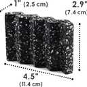 Zig Zag Terrazzo Stone Soap Dish for Bathroom Sink - Concrete Soap Saver for Bar Soap Holder for Shower - Sponge Holder - Self Draining Soap Dish Holder - Kitchen Soap Tray (Black)