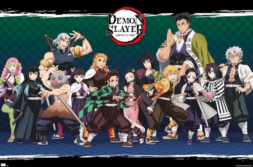Demon Slayer - Lineup Wall Poster, 34L" x 22.4W", Unframed Version