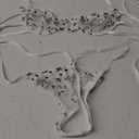 Lilosy Sexy Tie Side Embroidered Underwire Push Up Cute Strappy Mesh Sheer Bachelorette Lingerie Set (Small, Flower White)