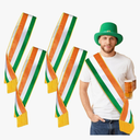 St Patrick's Day Parade Sash Irish Wreath Sash with Tassel Tri-Color Green Irish Flag Decor for Grand Marshal