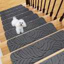 Stair Treads Non Slip for Wooden Steps, 8" X 30" (15-Pack) Stair Runner Carpet Treads Indoor with Reusable Adhesive, Stairslide Carpets Rugs Safety Mats for Elders, Kids & Dogs, Grey