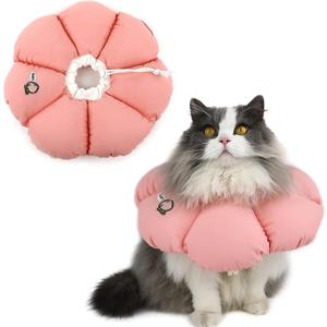 HiDREAM Cat Cone Collar,Cute Waterproof Elizabethan e Collar for Cats,Anti-Bite Lick Wound Healing Safety Cat Recovery Collar,All-Season Style (Pink, S)