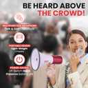 Pyle Megaphone - 50 Watt Bluetooth PA Bullhorn with Adjustable Volume Control, 1200-Yard Range, USB/SD/AUX Inputs for Music, Ideal for Sports, Cheer & Coaching
