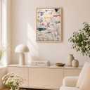 Framed Modern Neutral Abstract Textured Graffiti Love Wall Art, 16x24 Inch | Impasto canvas artwork with contemporary graffiti style for living room bedroom office