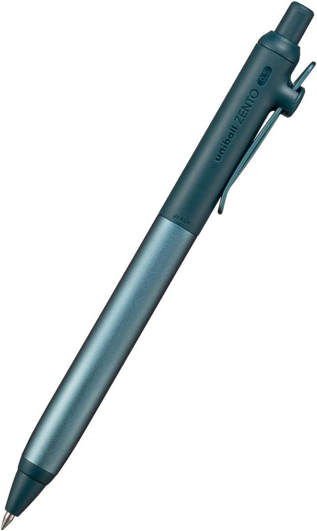 uniball ZENTO Flow Model Rollerball Pen, Anodized Aluminum Grip, Fine 0.5mm, Water-Based Black Ink, Ultra-Smooth with Reduced Friction, Jade, UBNZF05.7