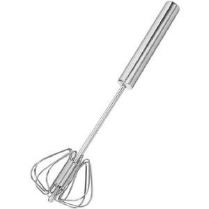 1 Stainless Steel Whizzy Whisk, Semi Automatic Whisk Egg Whisks Mixer for Stirring, Blending, Whisking, & Beating Blender, Hand Push Mixer (10 inches)