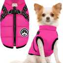PETCARE Winter Dog Coat with Harness Built in Waterproof Dog Jackets Warm Pet Fleece Vest Windproof Snow Jacket Snowsuit Reflective Dogs Cold Weather Coats for Puppy Small Medium Large Dogs Cats, XL