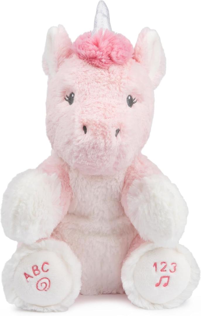 GUND Baby Alora The Unicorn Animated Plush, Singing Stuffed Animal Sensory Toy, Sings ABC Song and 123 Counting Song, Pink, 11
