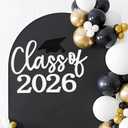 Class of 2026 Sign for Backdrop - Felt Class of 2026 Congrats Grad Decal Sign for Graduation Balloon Arch Backdrop Grad Party Decorations Photo Props (White)