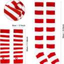 8 Pcs Women Blue Red Striped Costume Set Outfit Accessories Tutu Skirt Long Knee High Sock Striped Glove Headband (Blue)