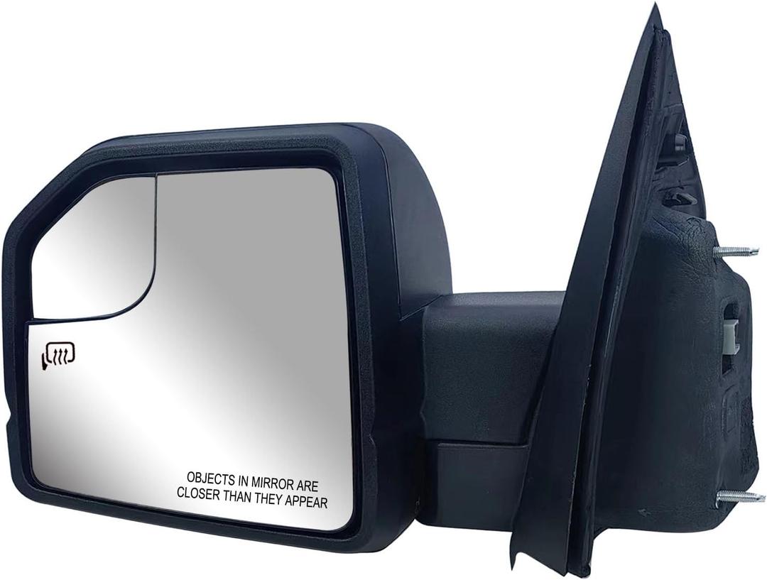 Replacement Driver Left Side Door Mirror Textured Back Cover Power and Heated with Siginal Light for Ford F-150 fit year 2015 2016 2017 2018 2019 2020 (Driver (LH) Side)