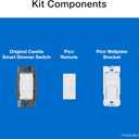 Lutron Caseta 3 Way Smart Dimmer Light Switch Kit, Includes Pico Remote, Bracket, and LED Dimmer Switch, No Neutral Required, P-PKG1WB-WH