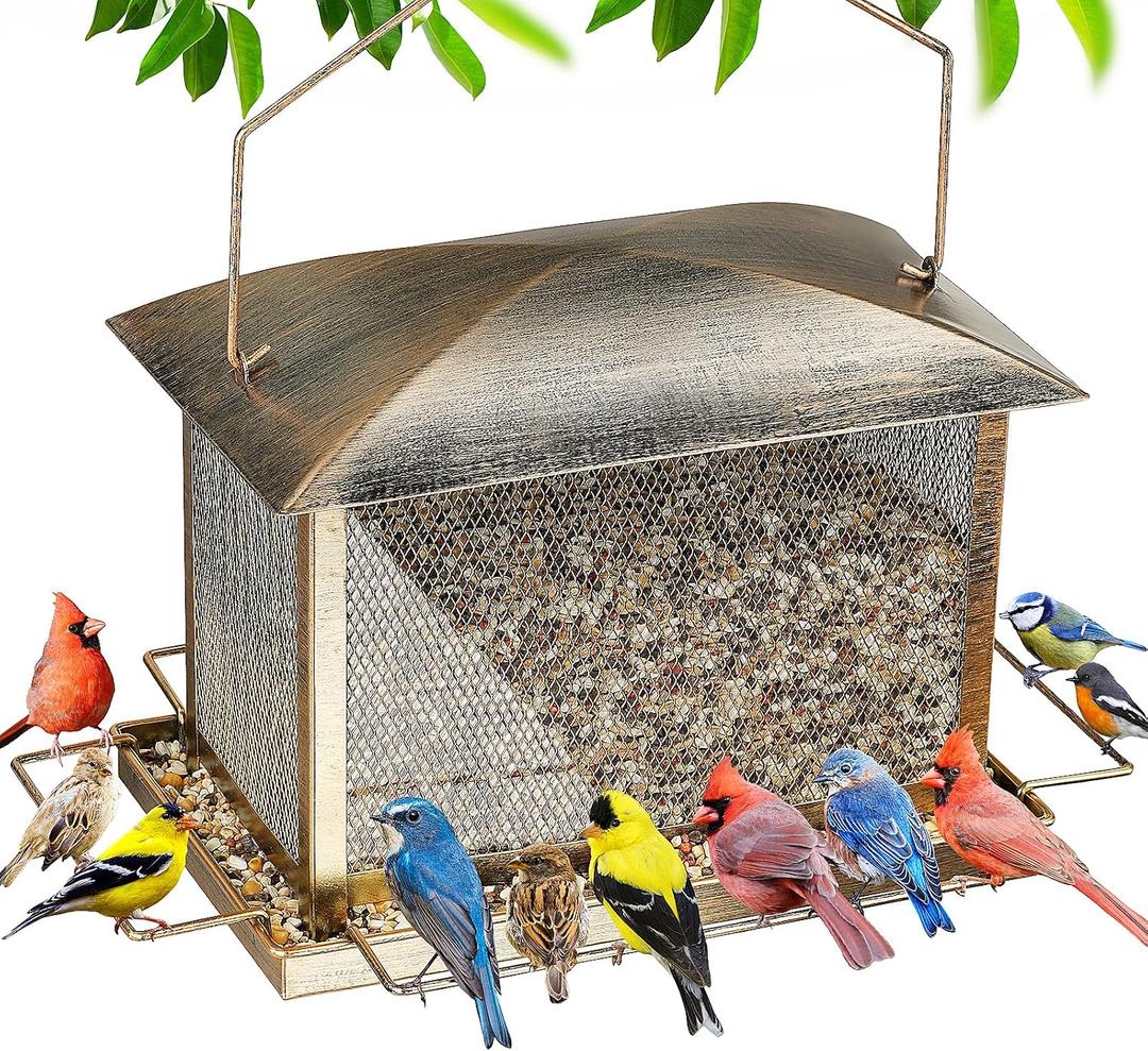 IWNTWY Bird Feeder, 6LB Large Capacity Bird Feeders for Outdoor Hanging