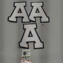 3Pcs Chenille Letter Patches Iron on Patches Varsity Letter Patches Chenille Embroidered Patch Sew On Patches for Clothing Hat Bags Jackets Shirt (White, A)