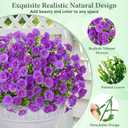 Yastouay Artificial Flowers for Outdoors, 14 Bundles Fake Outdoor Flowers, UV Resistant Artificial Plants & Flowers for Decoration, Purple Realistic Morning Glory for Outdoor Porch Garden Decoration
