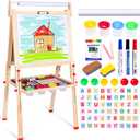 Ragstone Kids Easel Child Easel with Paper roll Double Sized Blackboard Chalkboard