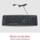 Verbatim Slimline Wired Keyboard USB Plug-and-Play Numeric Keypad Adjustable Tilt Legs Corded Full-Size Computer Keyboard Compatible with PC, Laptop - Frustration Free Packaging Black 99201