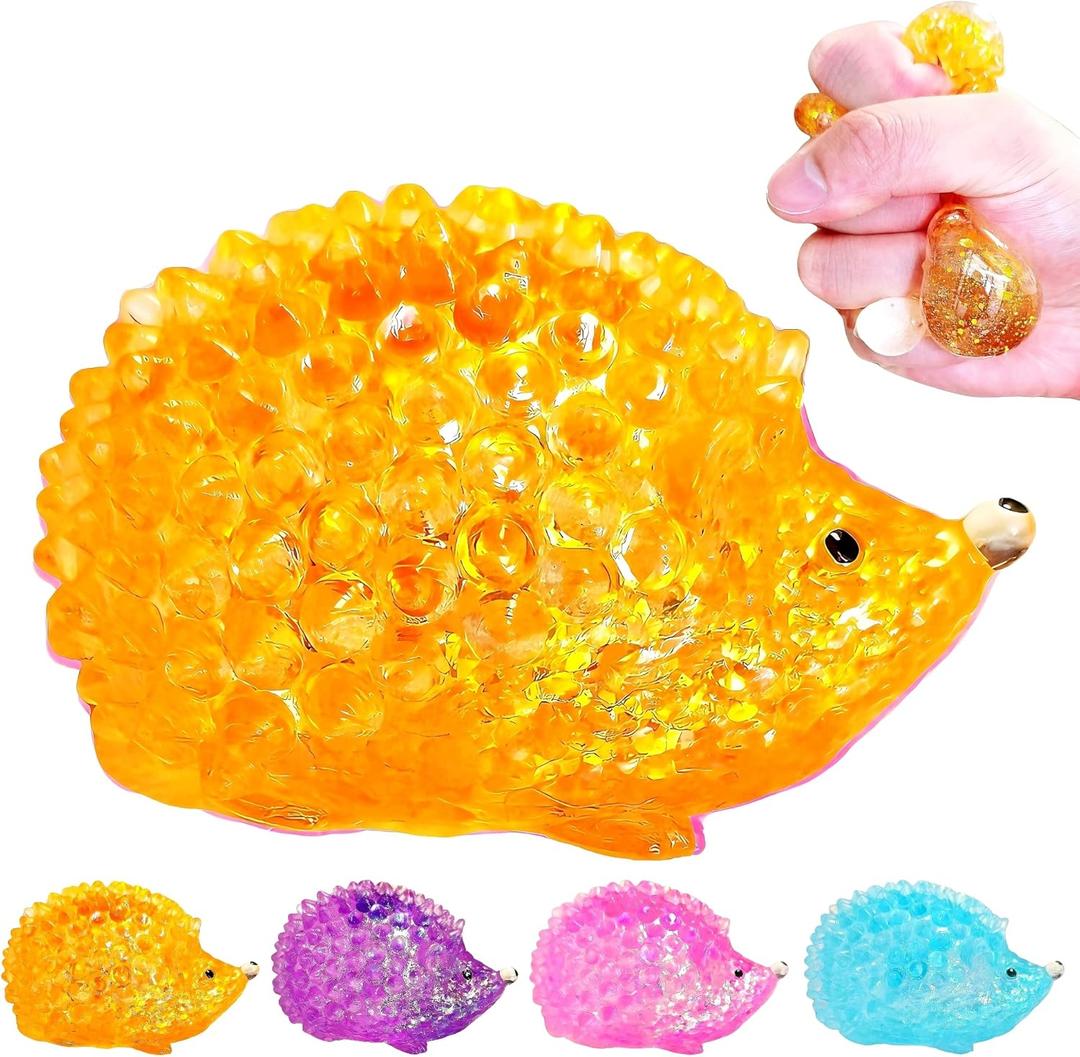 1Pcs Squishy Hedgehog Sugar Stress Balls for Kids and Adults Sensory Squeeze Fidget Toys Cute Sugar Ball for Easter Basket Stuffers Party Favors Hedgehog Squishy Toys for Anxiety Autism (Orange)