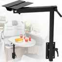 Aluminum Alloy Removable Table Leg RV, 360 Degree Rotation Laptop Table Leg, Height Adjustable Table Leg Bracket for RV Caravan Motorhome Yachts, Easy to Install, 60IBS (Black)