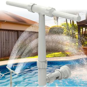 8 Spray Pool Fountain for Above & In-Ground Pools, Adjustable Multi-Stream Sprinkler with Rainbow Effect, Cooling & Decoration